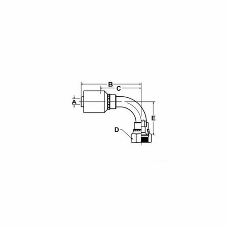 AFTERMARKET HW-FFX90 Female in.Seal-lokin. Swivel 90-1/2 Elbow A-FFX90-06-08-W-AI